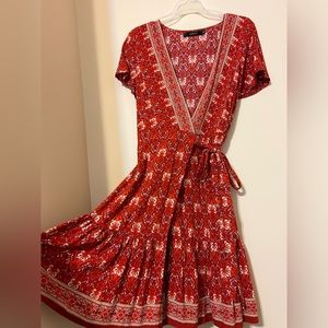 Zesica Bohemian Floral Wrap Dress